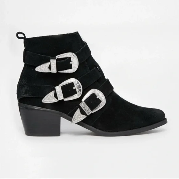 ASOS Rocker And Roller Western Buckle Ankle Boots Size 6. - Picture 2 of 13